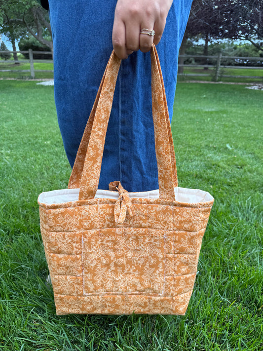 Spice Floral Quilted Bible Tote Bag