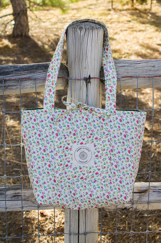 Floral Quilted Bible Tote Bag