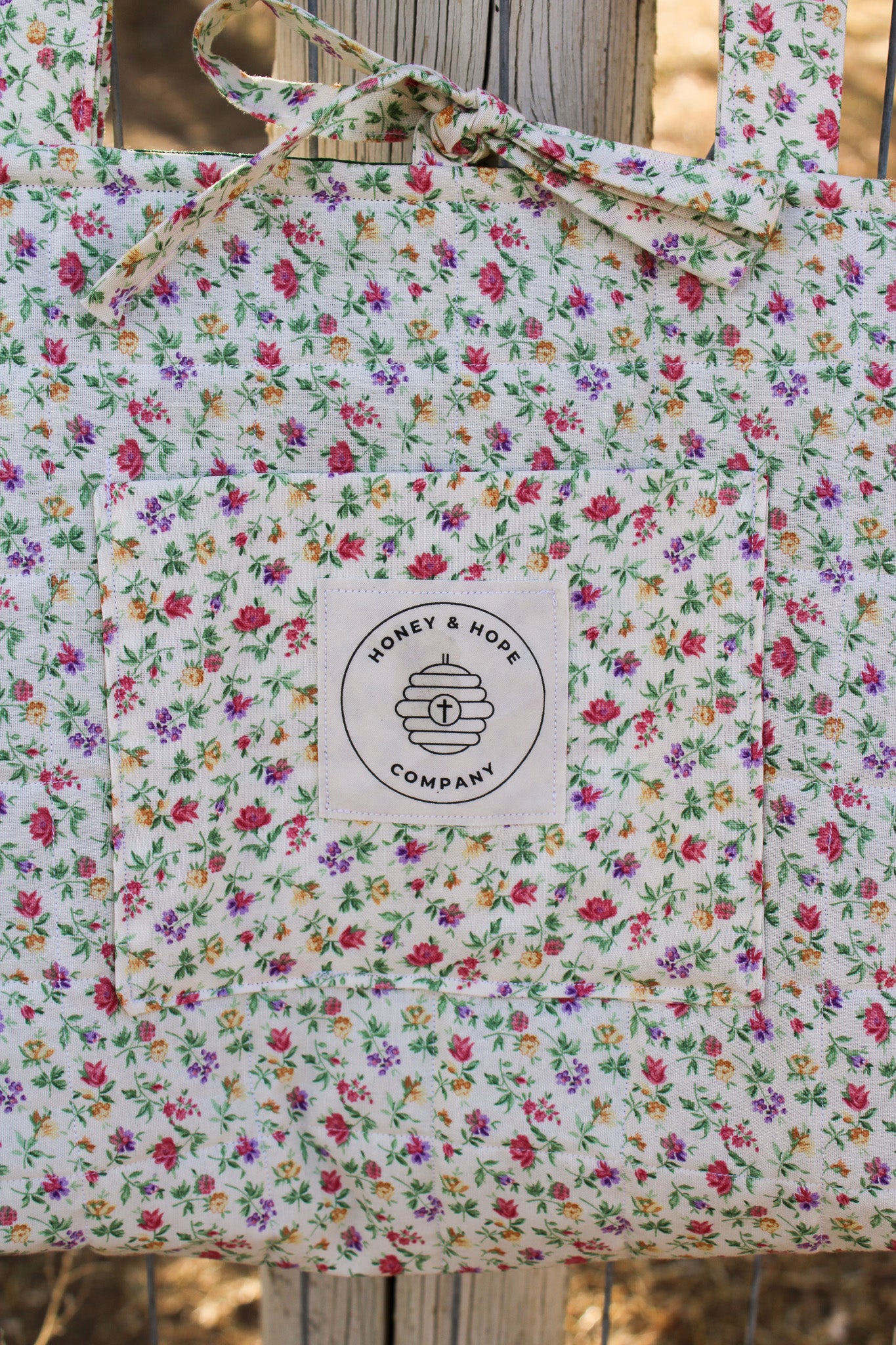 Floral Quilted Bible Tote Bag