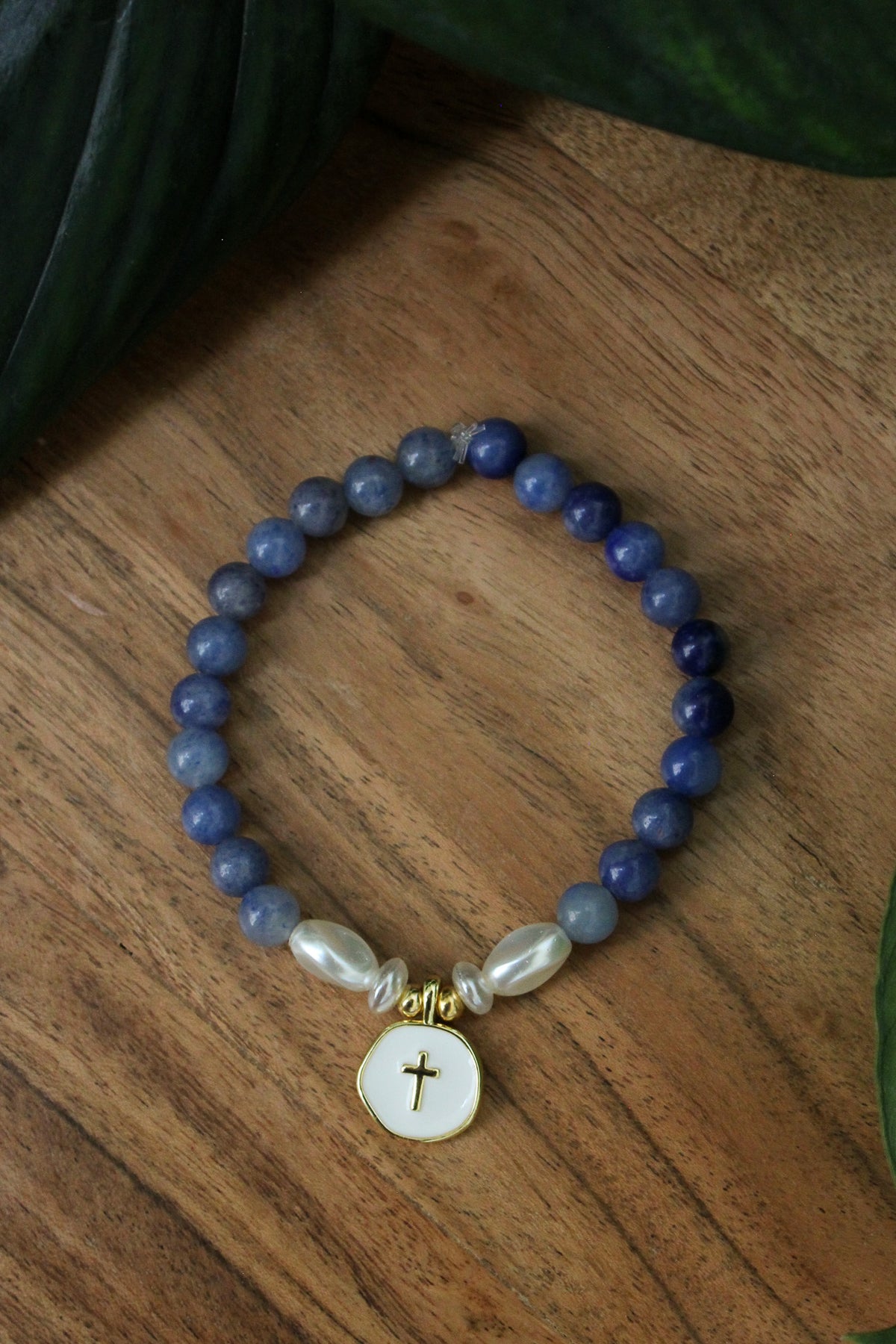 Blue River Cross Charm Bracelet