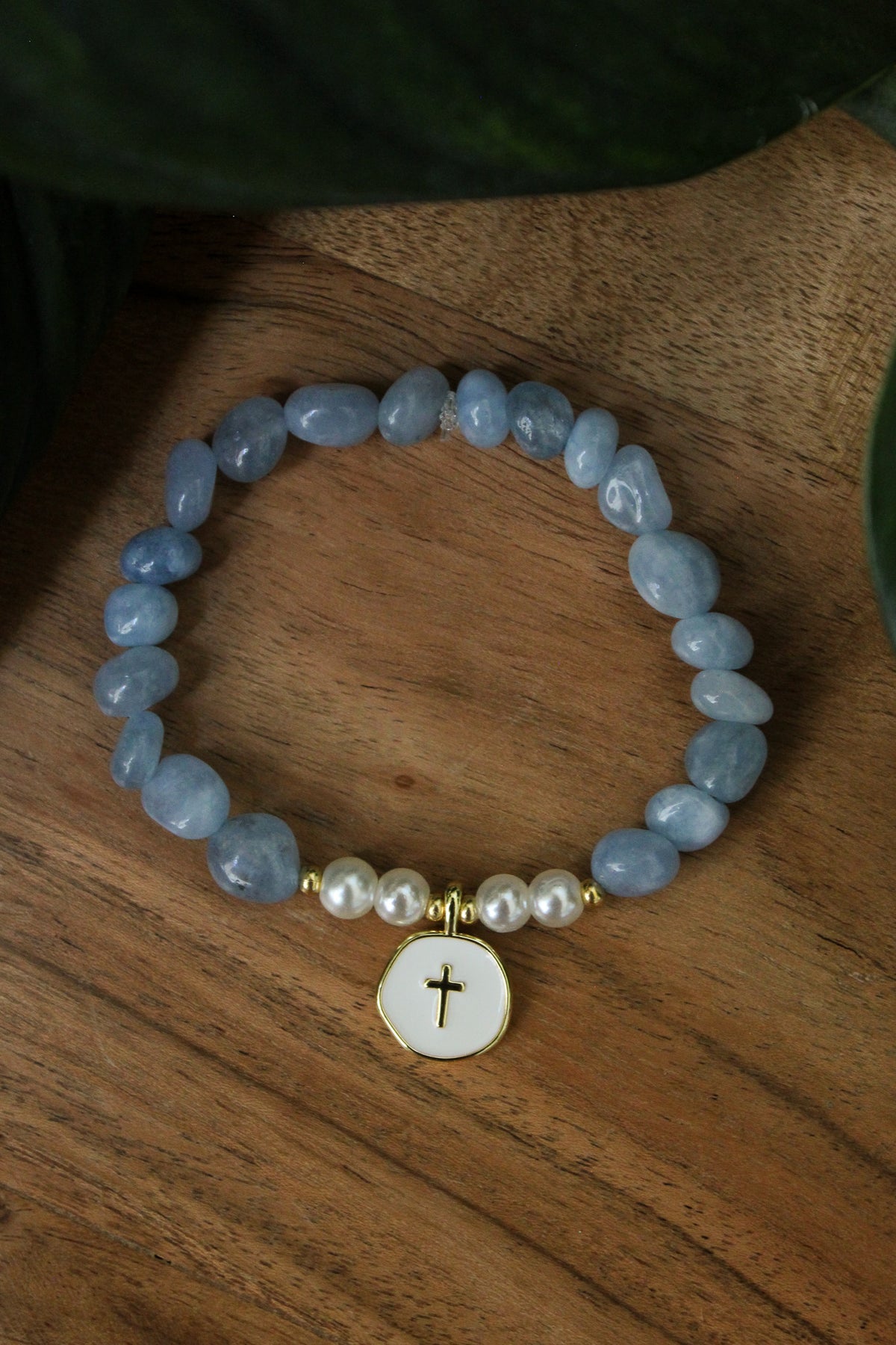 Blue Cross Charm Bracelet