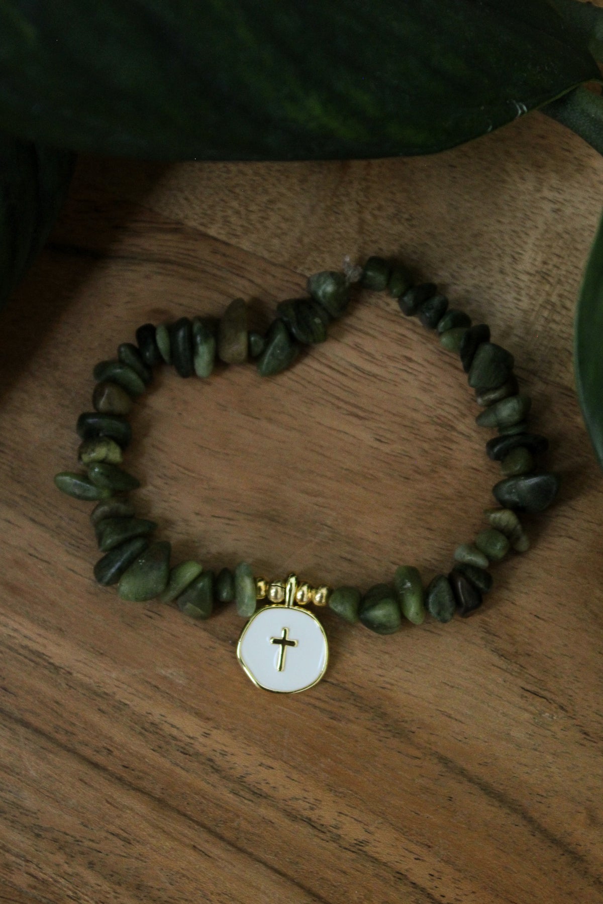 Green Cross Charm Bracelet